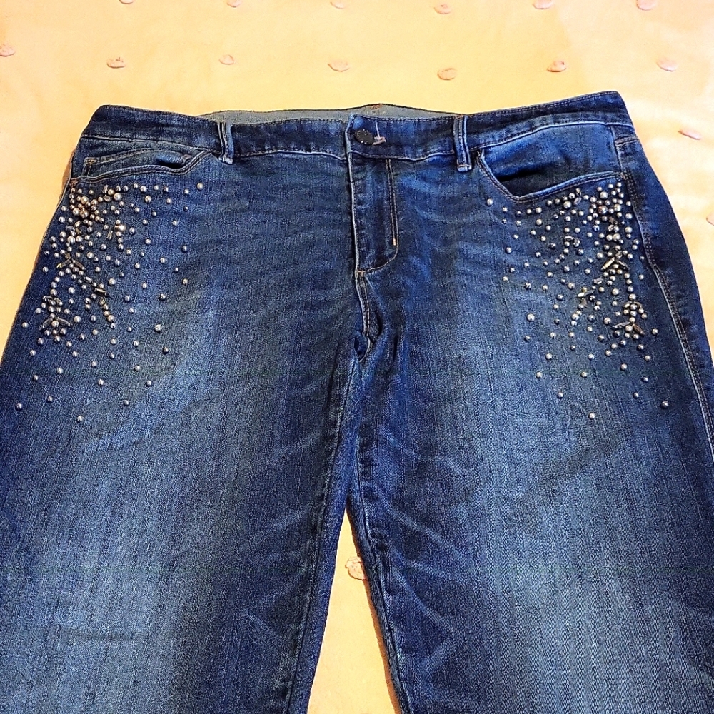 White house black market sparkle pockets jeans!